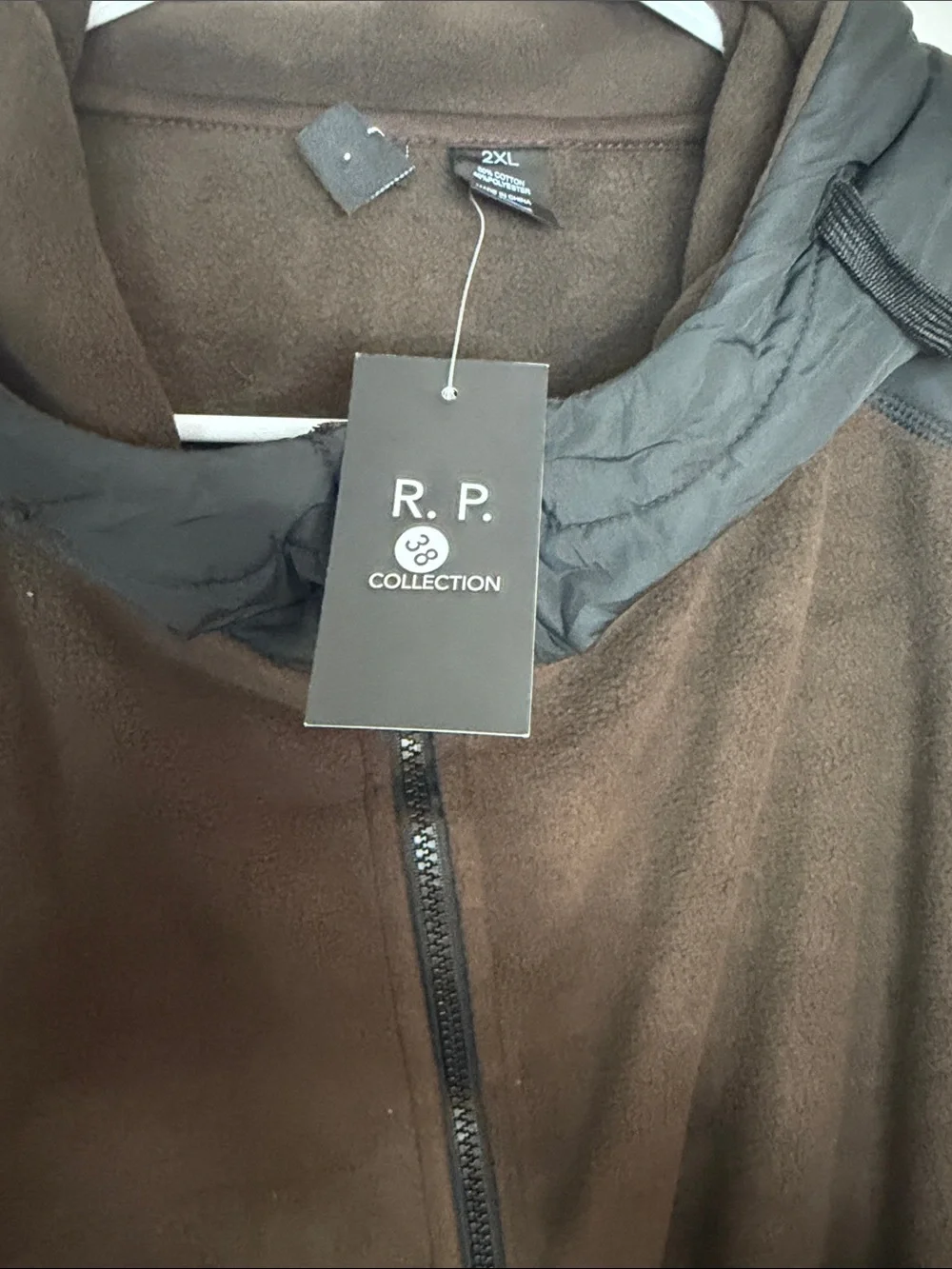 NWT R.P. Collection Brown Fleece Full Zip Hooded Jacket Men’s 2XL